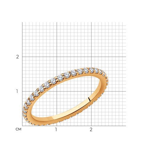 Кольцо из золочёного серебра с фианитами (Арт.93010150)