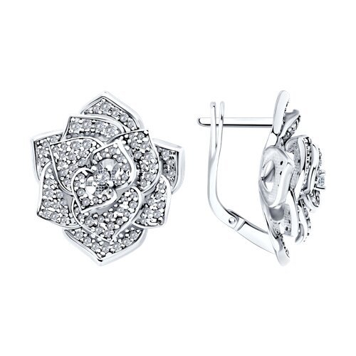 Серьги из серебра с фианитами (Арт.94-120-02050-2)