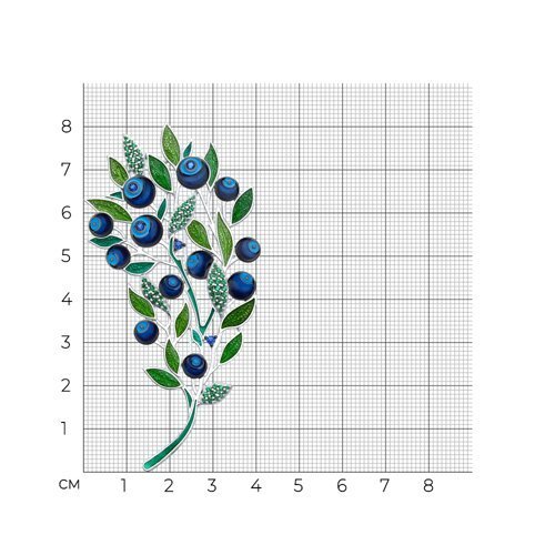 Брошь из серебра с фианитами и эмалью (Арт.94049009)