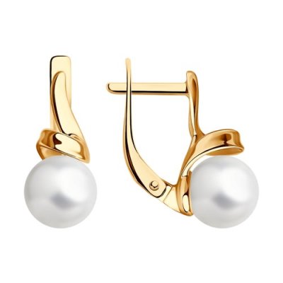 Серьги из серебра с жемчугом (Арт.93021121)