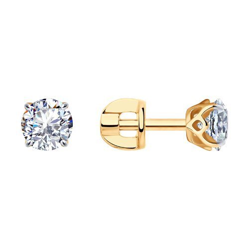 Серьги из золочёного серебра с фианитами (Арт.93022269)