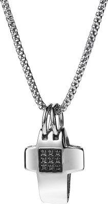 Кулон из стали с сталью и шпинелью (Арт.ugl_345)