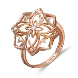 Кольцо из золота с бриллиантом Русские Самоцветы (Арт.59256)