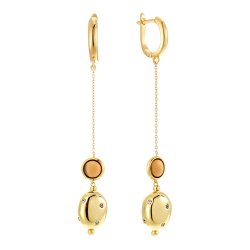 Серьги из серебра с куб. цирконием и ситаллом (Арт.rb-e344-5-x-l-ok18-x-w)