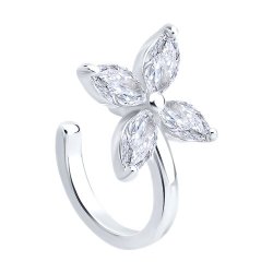 Серьга из серебра с фианитами (Арт.94170391)