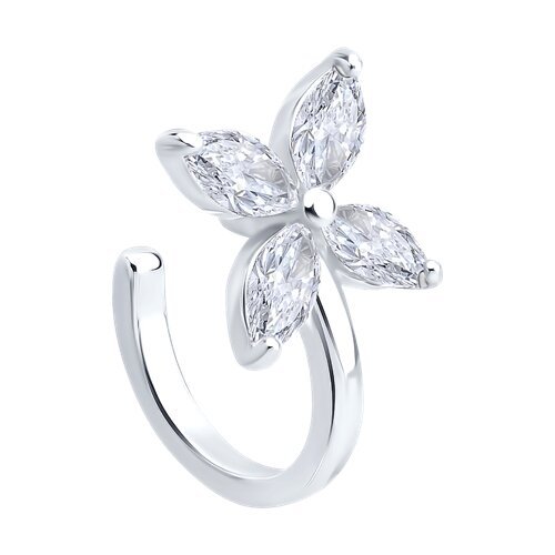 Серьга из серебра с фианитами (Арт.94170391)