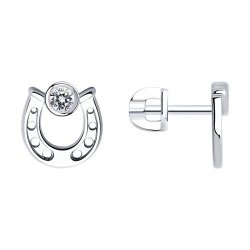 Серьги из серебра с фианитами (Арт.94025937)