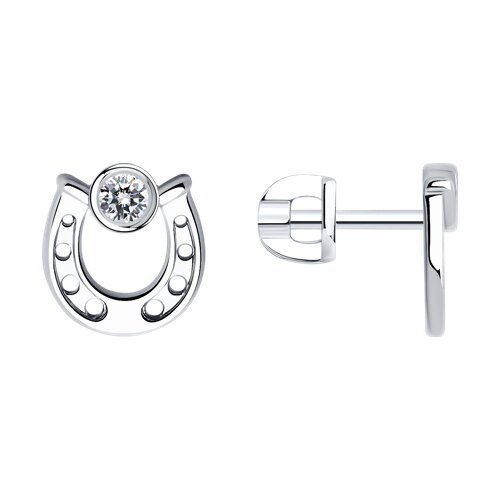 Серьги из серебра с фианитами (Арт.94025937)