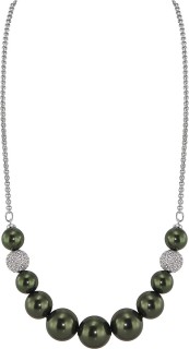 Ожерелье серебряное с жемчугом и куб. цирконием «Galaxy Noir» Rivoli (арт.203L-34)