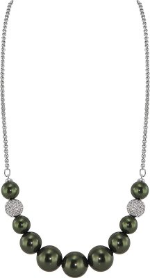 Ожерелье из серебра с жемчугом и куб. цирконием (Арт.203l-34)