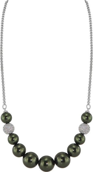 Ожерелье из серебра с жемчугом и куб. цирконием (Арт.203l-34)