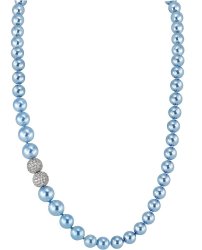 Ожерелье из серебра с жемчугом и кристаллом swarovski (Арт.2l-sk-27)