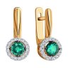 Серьги из золота с бриллиантами и изумрудами (Арт.51-220-01772-2)