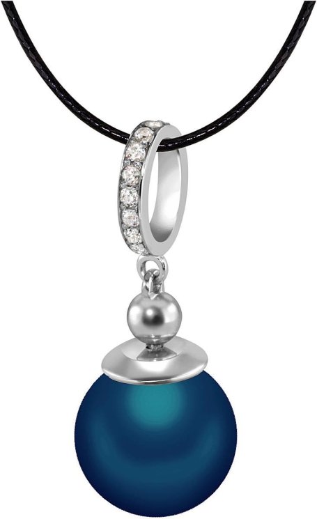 Кулон из серебра с жемчугом и кристаллом swarovski (Арт.aap-1-b-12-22-s)