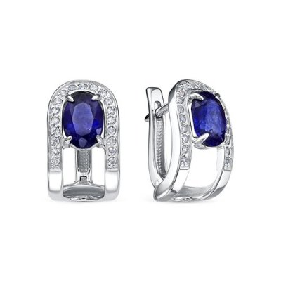 Серьги с сапфиром «Городские огни» серебро 925 Kabarovsky (арт.12-837-1100)