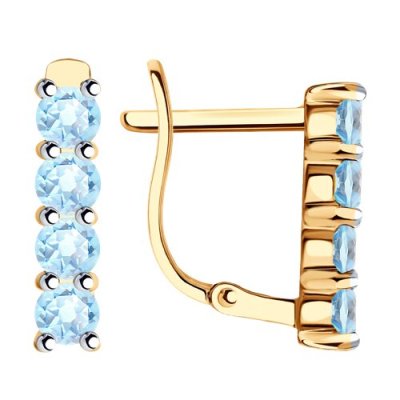 Серьги золотые пробы 585 с топазом (Арт.51-320-01632-1)