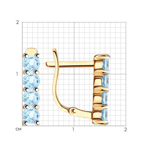 Серьги золотые пробы 585 с топазом (Арт.51-320-01632-1)