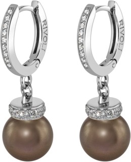 Серьги серебряные с жемчугом и куб. цирконием Pearl Kiss 33S, Rivoli (арт.ABS-4-10-33-S)