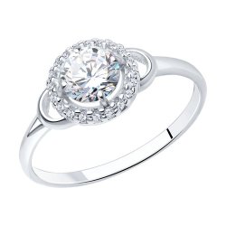 Кольцо из серебра с фианитами (Арт.94012742)