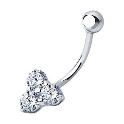 Пирсинг из серебра с фианитами (Арт.94060100-9)