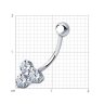 Пирсинг из серебра с фианитами (Арт.94060100-9)