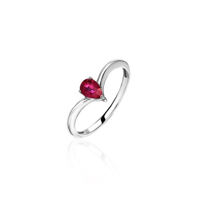 Кольцо белое золото с рубином «Garden Heart» Estet (арт.01К5215533-3)