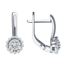 Серьги из белого золота с бриллиантами (Арт.52-220-02092-1)