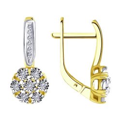 Серьги из желтого золота с бриллиантами (Арт.53-220-00788-1)