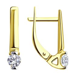 Серьги из желтого золота с фианитами (Арт.53-120-00840-1)
