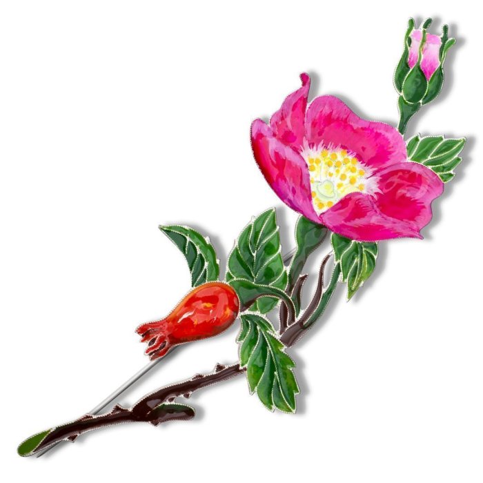 Брошь из серебра Т.Полякова "Шиповник" (Арт.41503)