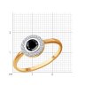 Кольцо из золота с наношпинелью и фианитами (Арт.019195)