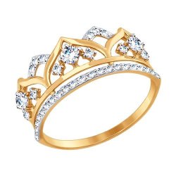 Кольцо из золота с фианитами (Арт.017416-4)