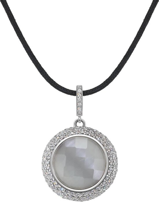 Кулон из серебра с кошачим глазом и куб. цирконием (Арт.fhp-1-h-16-s)