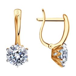 Серьги из золота с фианитами (Арт.026704)