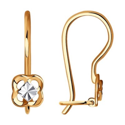 Серьги золотые с алмазной гранью «Линия сияния» SOKOLOV (арт.027766)