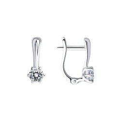 Серьги из серебра с фианитами (Арт.94025264)