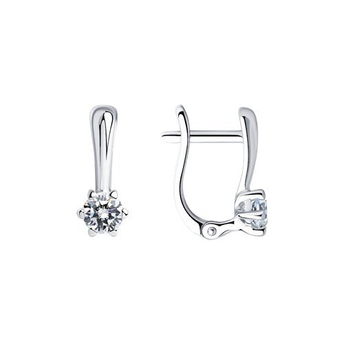 Серьги из серебра с фианитами (Арт.94025264)