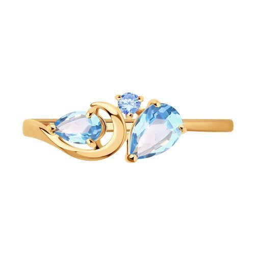 Кольцо золото 585 с топазом «Небесная капля» Соколов (арт.716196)