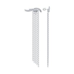 Серьги из серебра с фианитами (Арт.94025728)