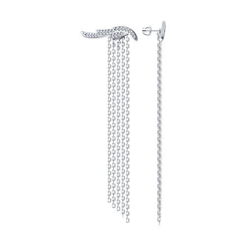 Серьги из серебра с фианитами (Арт.94025728)