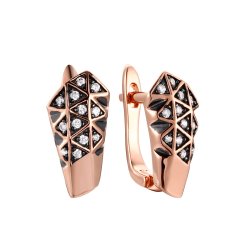 Серьги из серебра с фианитом (Арт.cz-e01492-x-g-x-x-w)