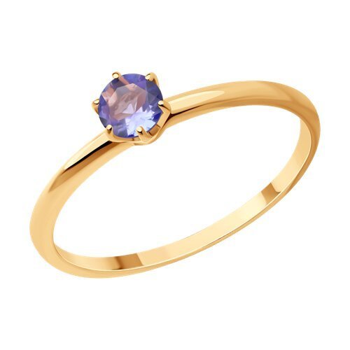 Кольцо из золочёного серебра с танзанитом (Арт.92012182)