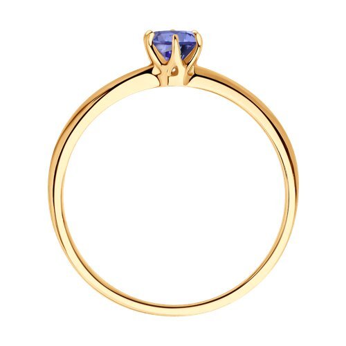 Кольцо из золочёного серебра с танзанитом (Арт.92012182)