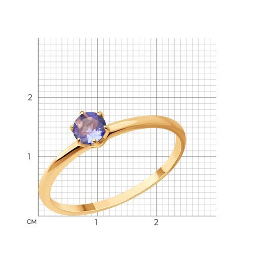 Кольцо из золочёного серебра с танзанитом (Арт.92012182)