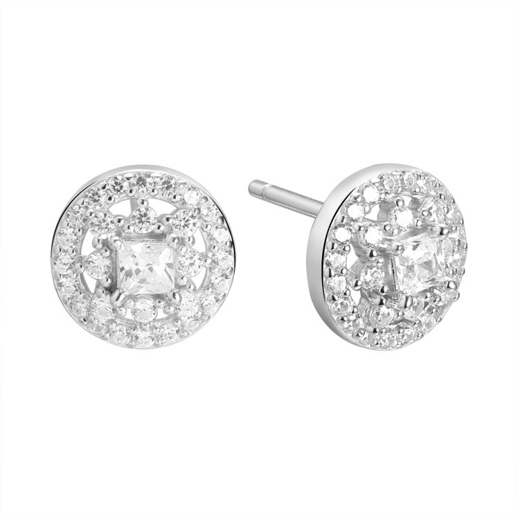 Серьги из серебра с фианитом (Арт.cz-e04730-x-w-w-x-w)