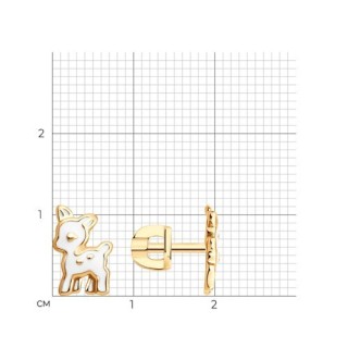 Серьги из серебра с эмалью «Маленький Олень» Соколов (арт.93022447)