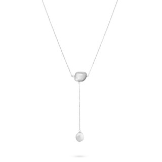 Ожерелье серебряное с жемчугом и куб. цирконием «Affetto» Fresh Jewelry (арт.RB-N336-3-X-W-PN-X-W)