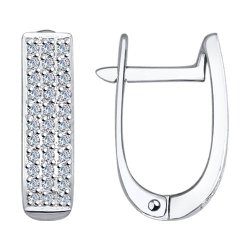 Серьги из белого золота с бриллиантами (Арт.1021059-3)
