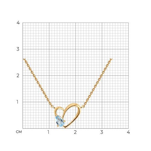 Колье золотое пробы 585 с топазом (Арт.770289)