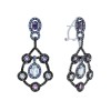 Серьги с аквамарином, аметистом, сапфиром и бриллиантами «Ночной Вальс» MY JEWELS (арт.E02468K_SR_DB_SA_AM_AQ_IL_WG)